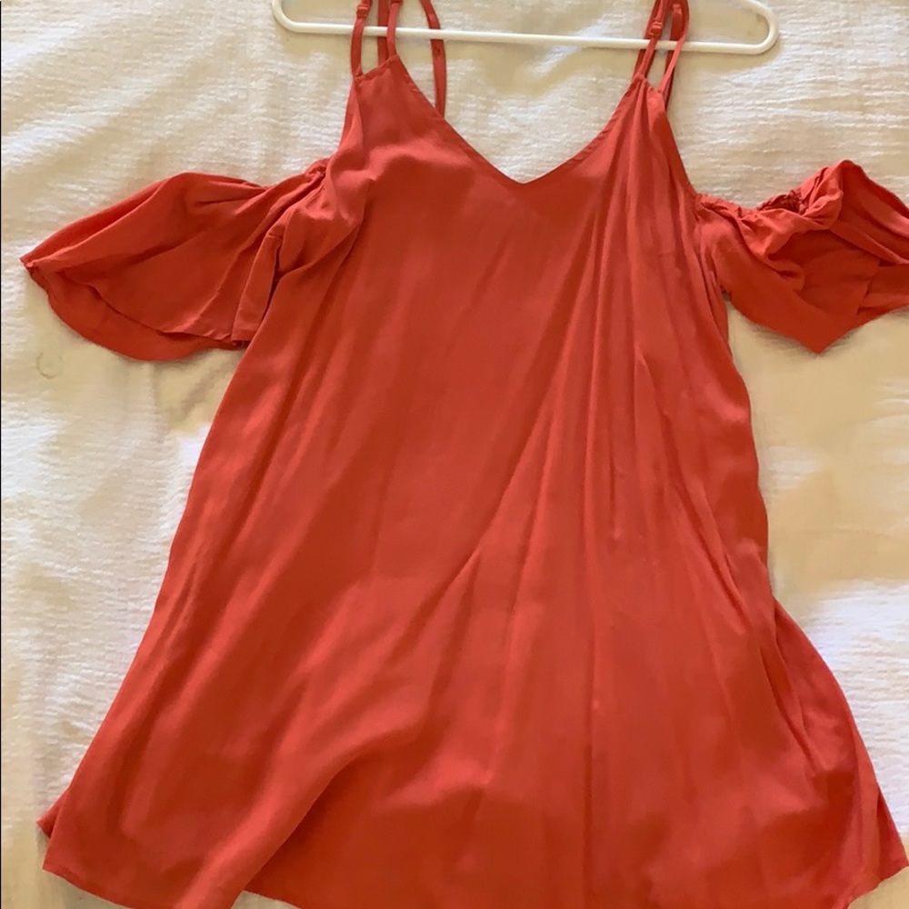 Coral Off the shoulder tunic